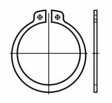Pojistné kroužky na hřídele - vnější segrovky DIN 471, pro hřídel průměru 12 mm, 10 ks